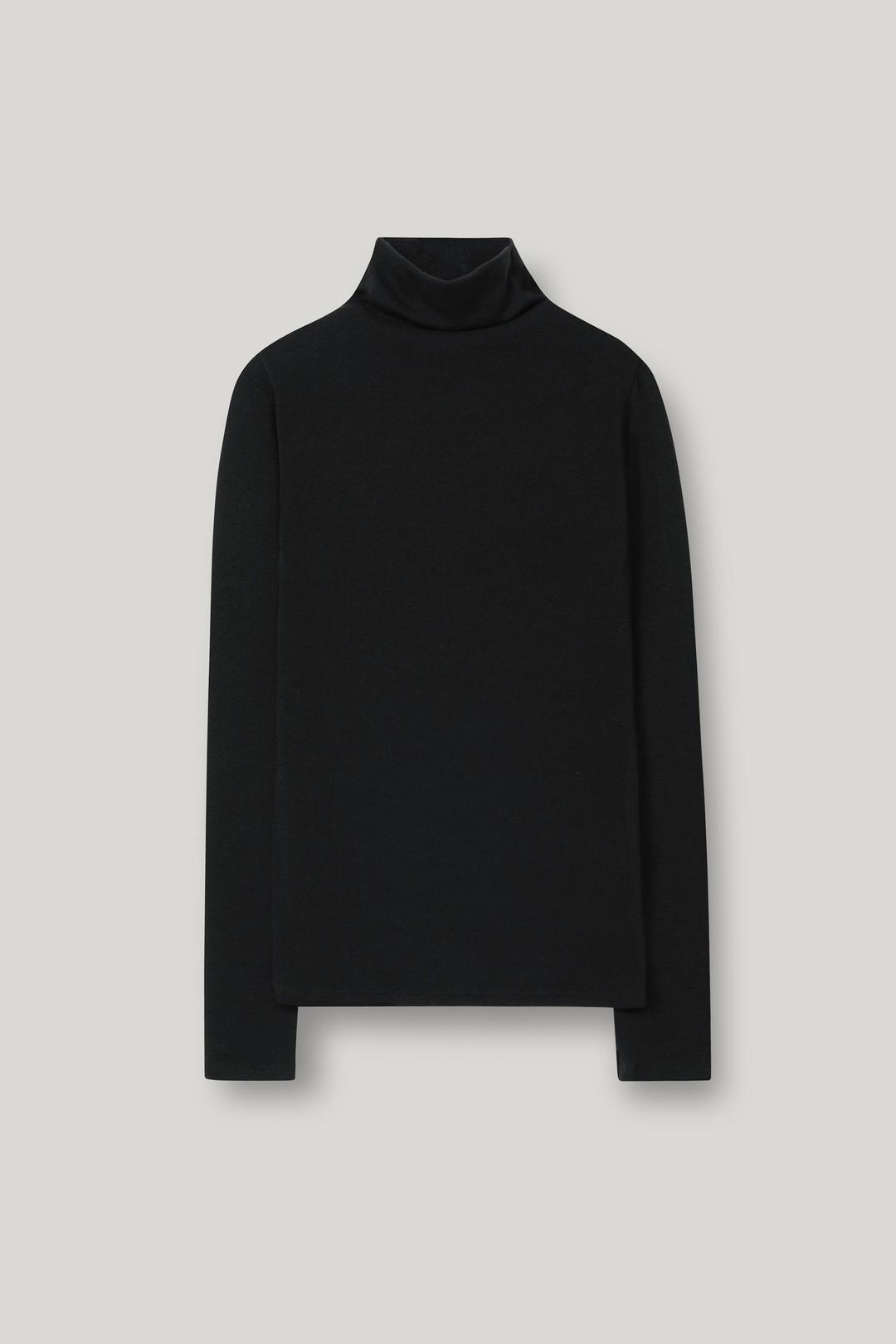 하프 터틀넥 탑 _ black