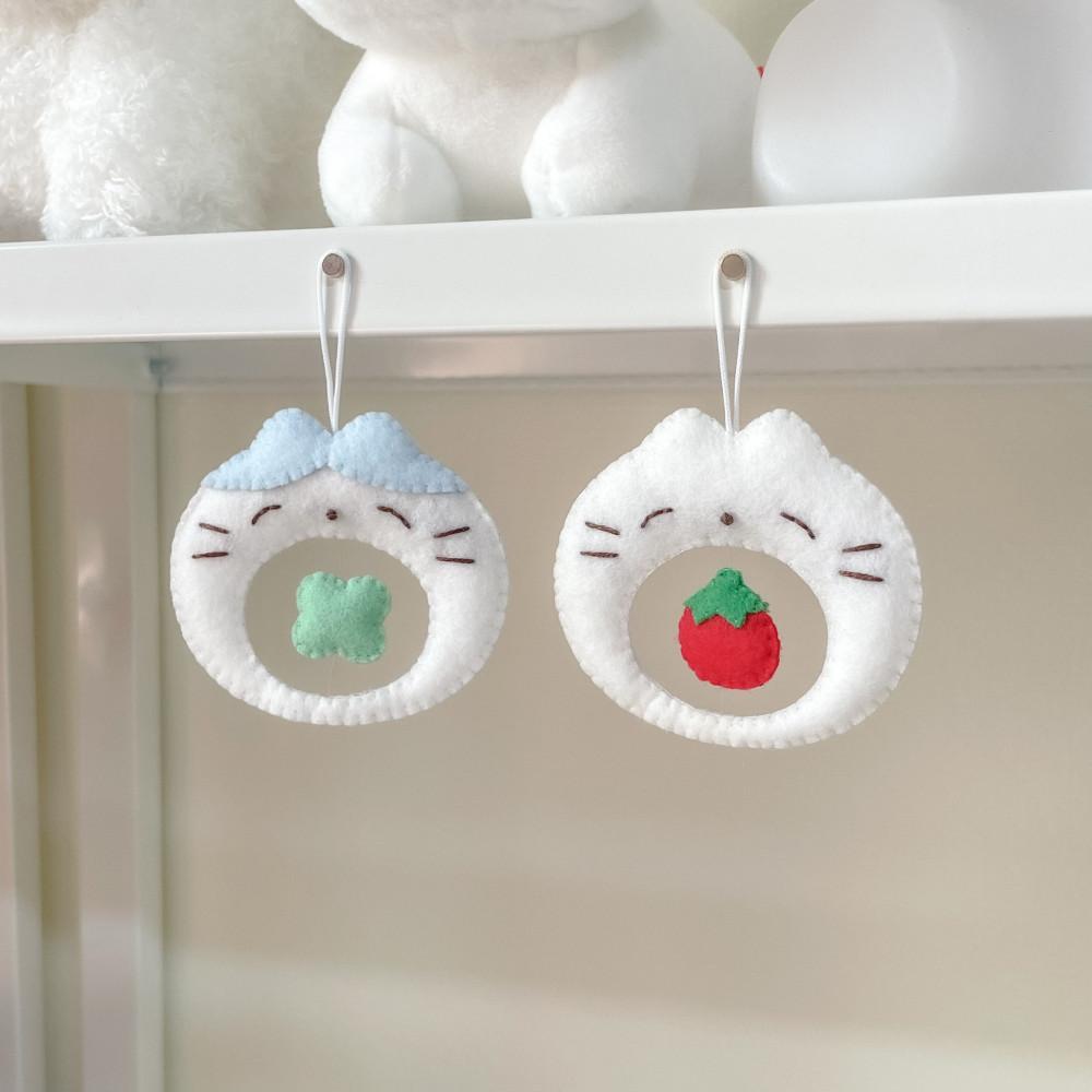 냠냠 고양이 클로버 모빌 핸드메이드 펠트 인테리어 모빌