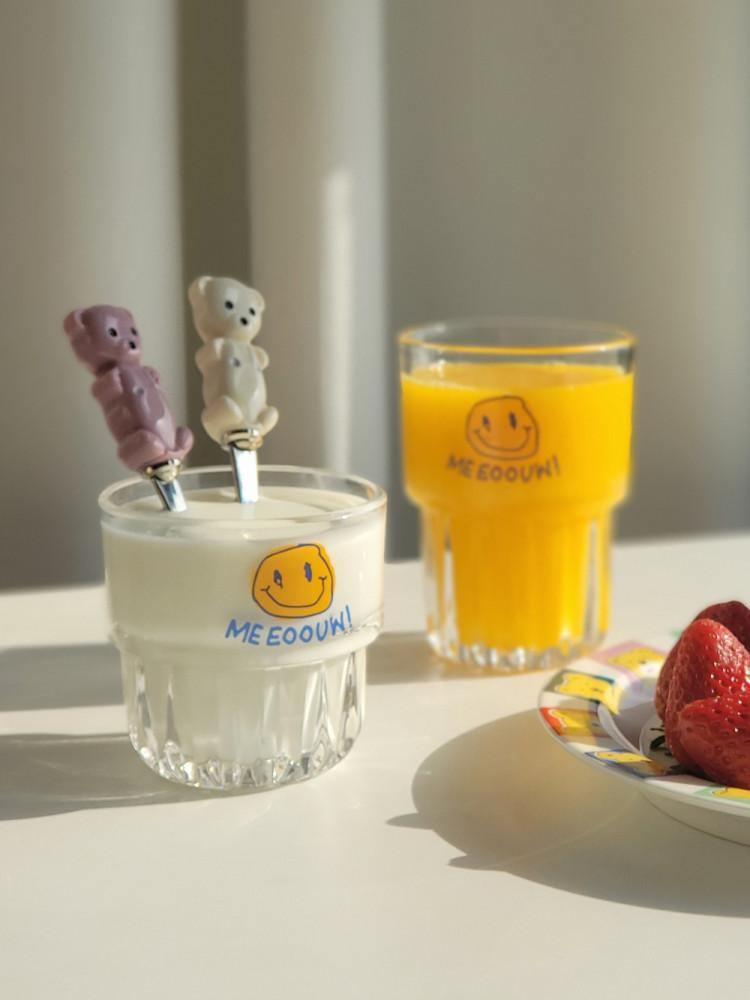 선샤인 홈카페 유리컵 빈티지 맥주잔 스마일 유리잔