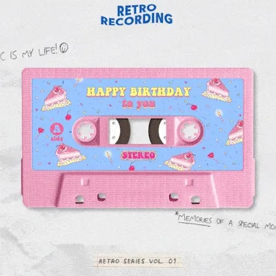 [📼NEW디자인] 녹음 테이프 레트로 Y2K 생일 카드 카세트테잎 어버이날 스승의날 메시지 축하 기념일 어린이집 녹음카드
