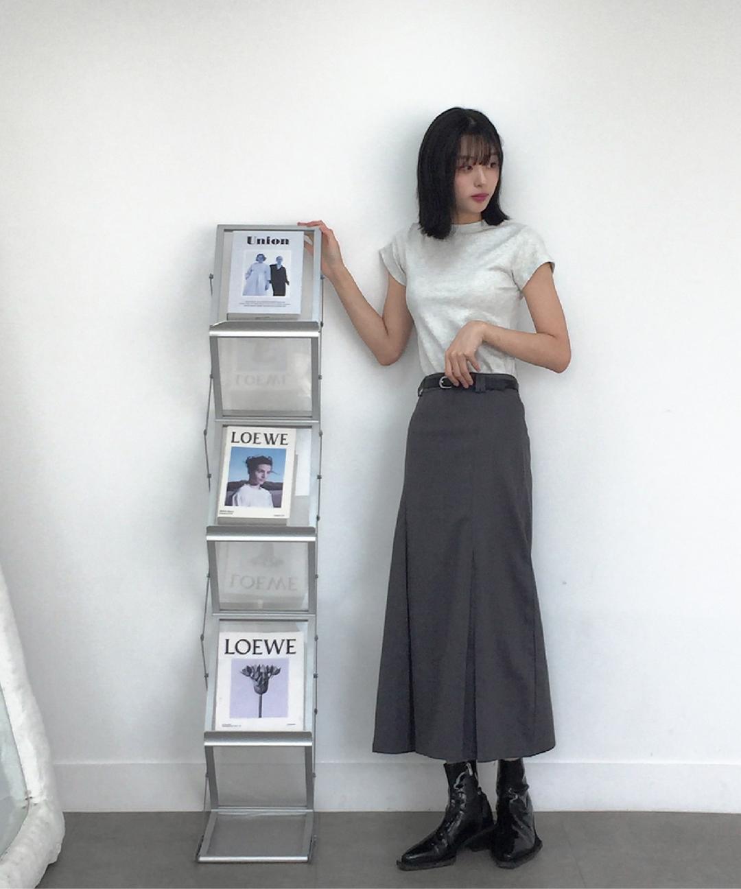 플리츠 롱스커트