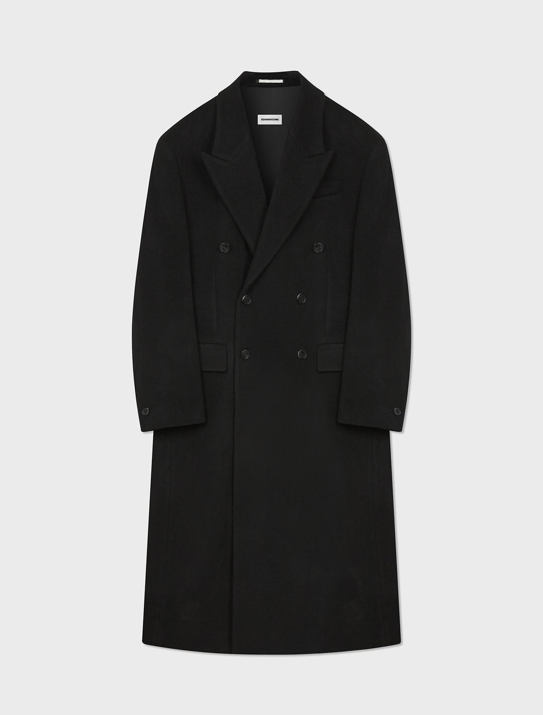 DOUBLE-BREASTED COAT IN WOOL CASHMERE_BK