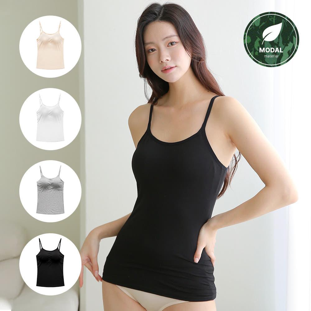 모달 노와이어 브라캡 내장 끈나시 브라탑나시 인견 런닝