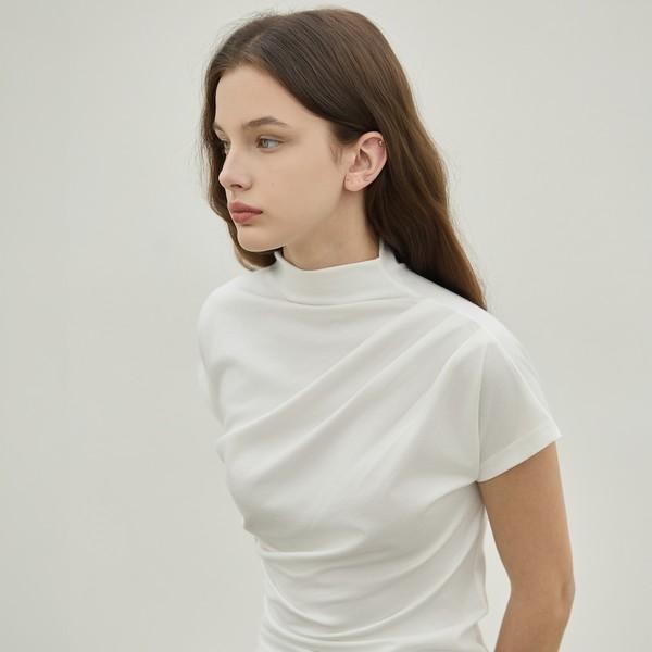 Mock Neck Draped Ts_2Color