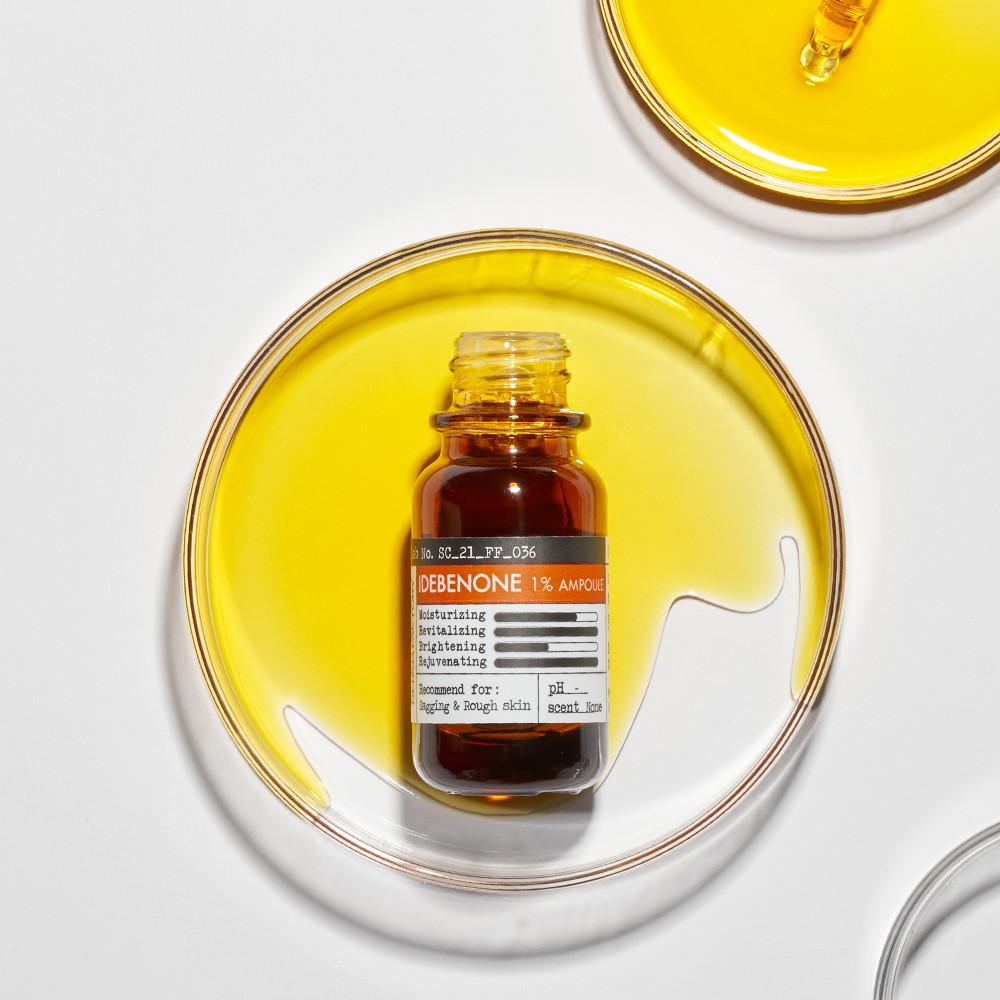 [비건인증] 더마팩토리 이데베논 1% 앰플 (오일) 10ml / 이데베논 10000ppm 고함량 피부영양 항산화케어 탄력케어 건성탄력 오일앰플 광채케어 괄사앰플