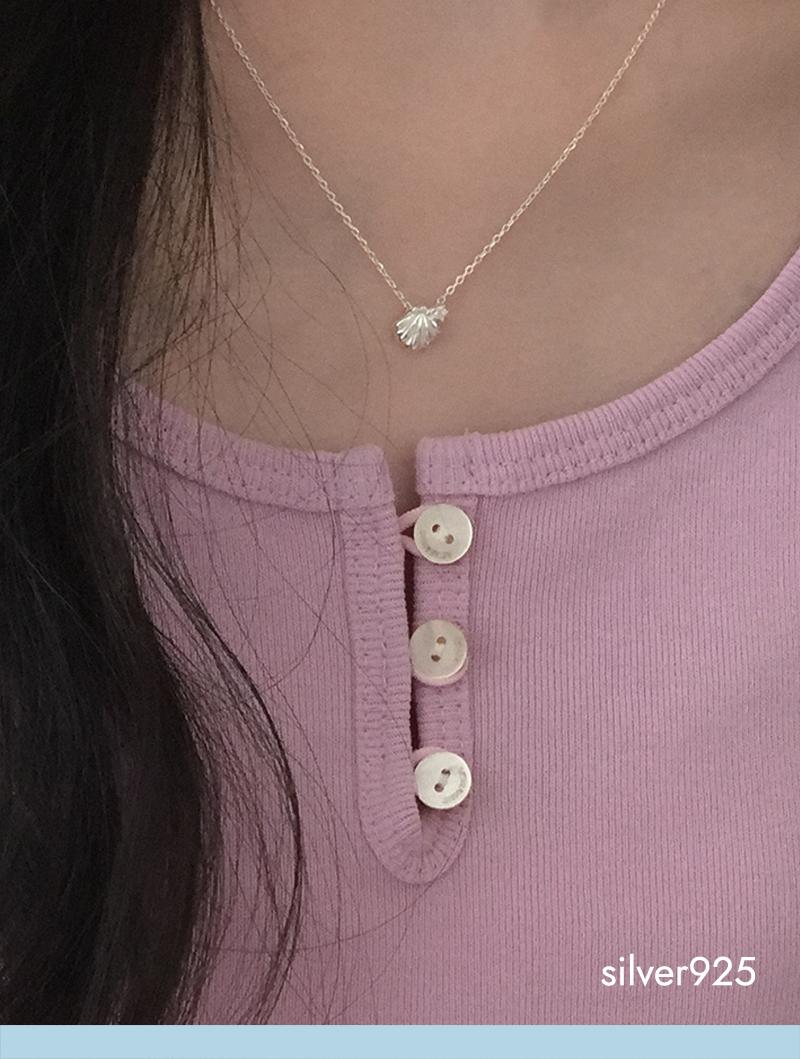 모앳 mini shell necklace (silver925)
