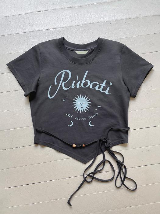 Sun and Moon Strap Crop Tshirt (CHARCOAL)