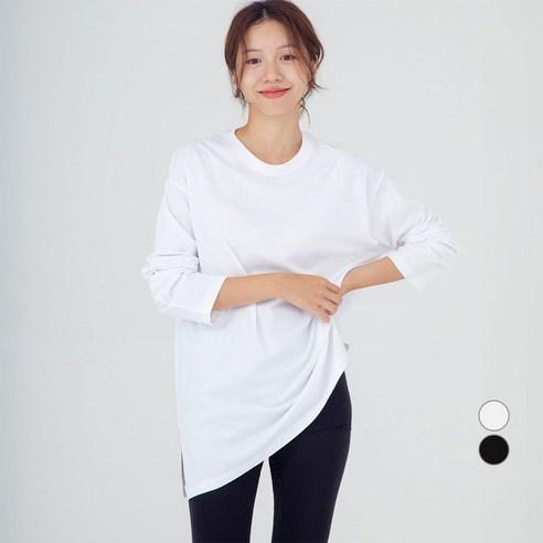 캐럿 여성용 오버핏 레이어드 긴팔 티셔츠 - 티셔츠 | 쿠팡