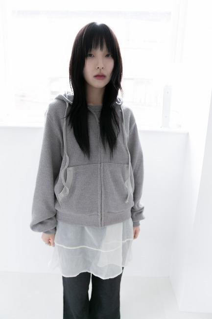 rivet pocket hood zip-up(3colors)