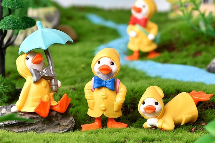 귀여운 우비 오리 피규어 4종세트 - 옐로우