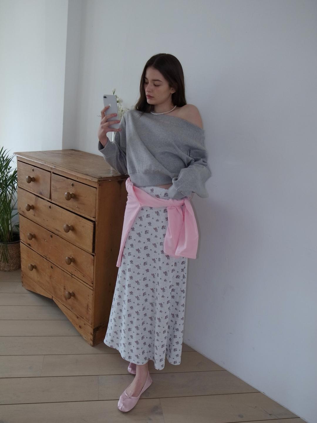 (3차 리오더) Maxi Terry Skirt (FLORAL)