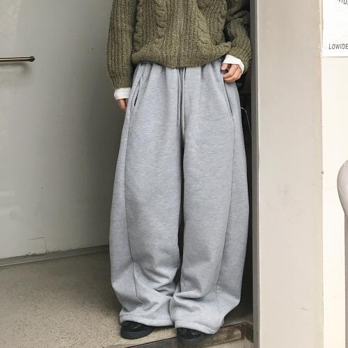 [made/기모/2way] 포켓 절개 롱기장 벌룬 와이드 트레이닝 팬츠 4color