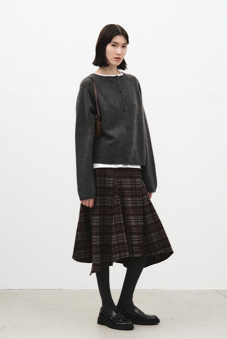 two way cardigan - charcoal