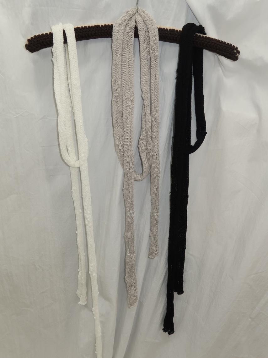 SUMMER EMBOSSED KNIT LONG TIE