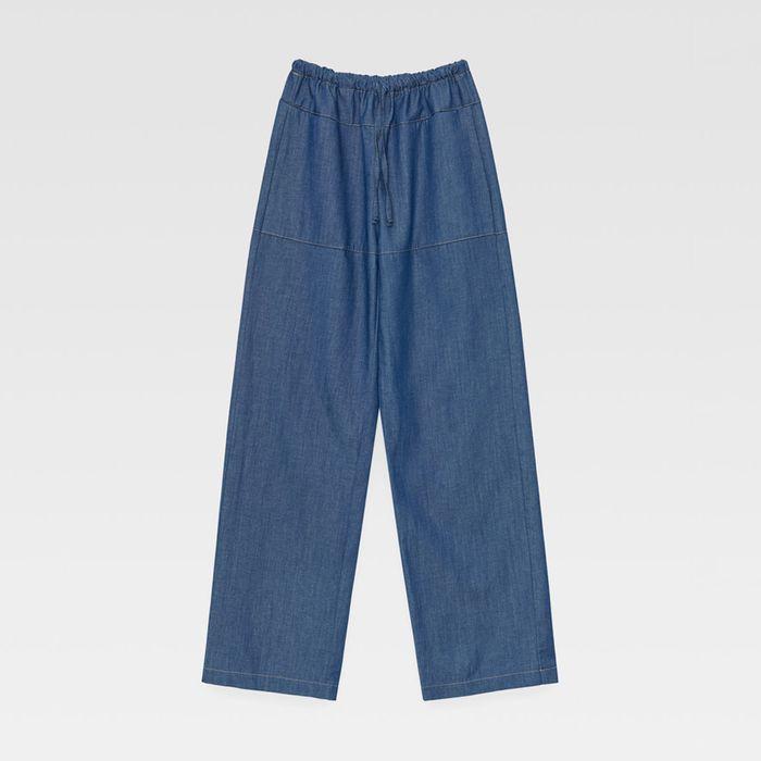 Denim Drawstring Pants (blue)