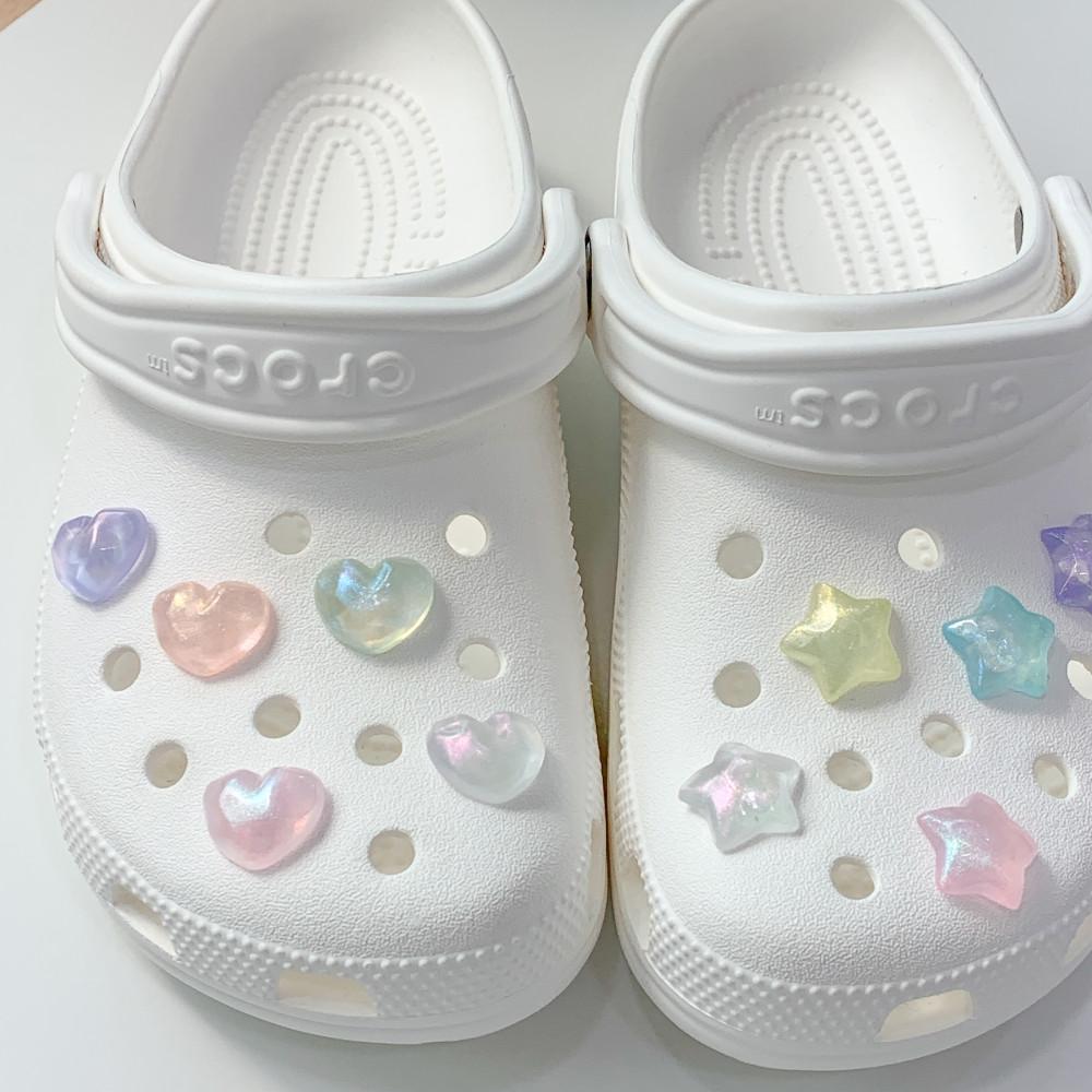 오로라 캔디 지비츠 세트 5/10pcs 크록스 자비츠 파츠 비즈 하트 별 여름