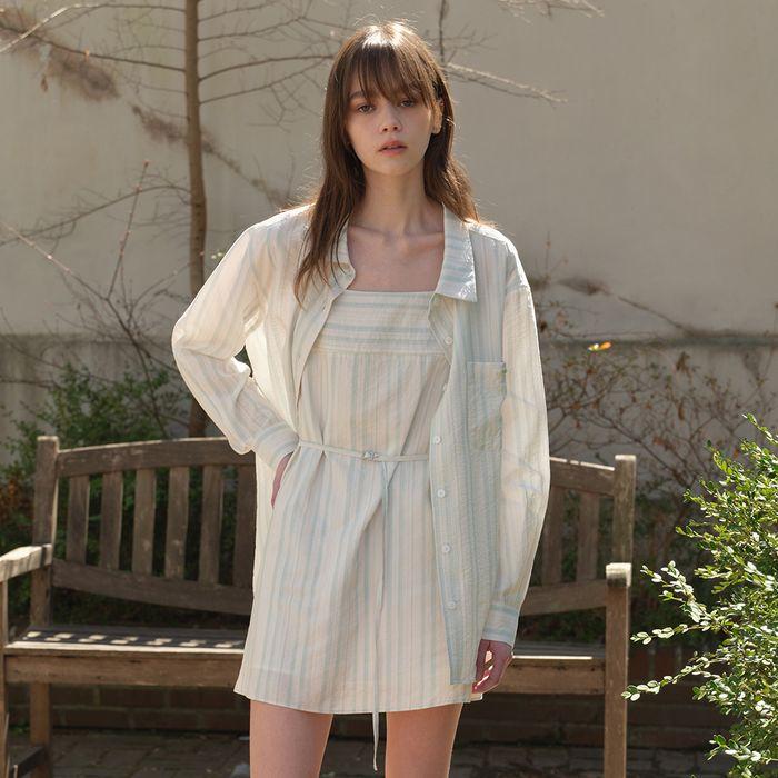 NATURAL STRIPE SHIRT (MINT)