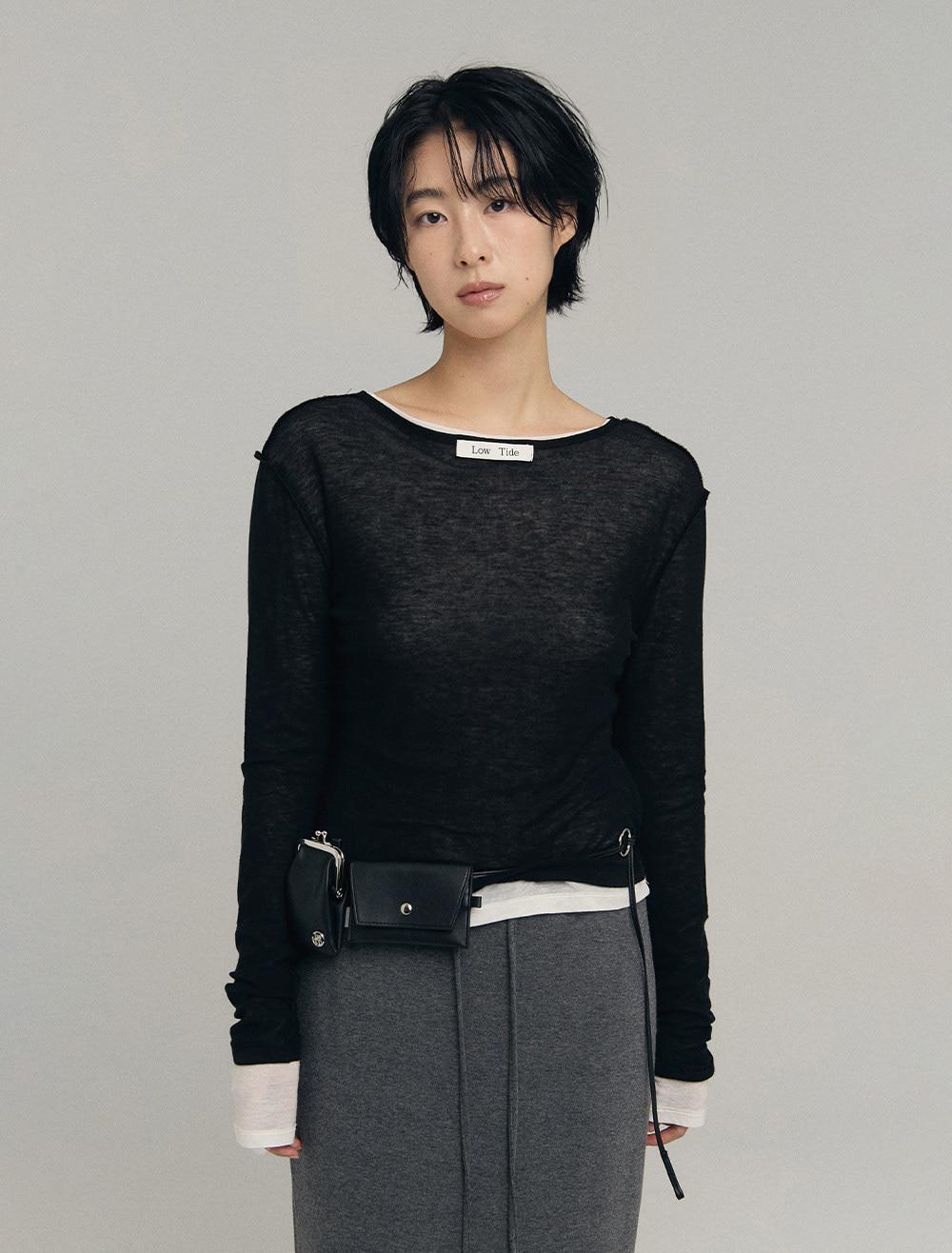 [6th REORDER] LAYERED LONG SLEEVE T-SHIRT [BLACK]