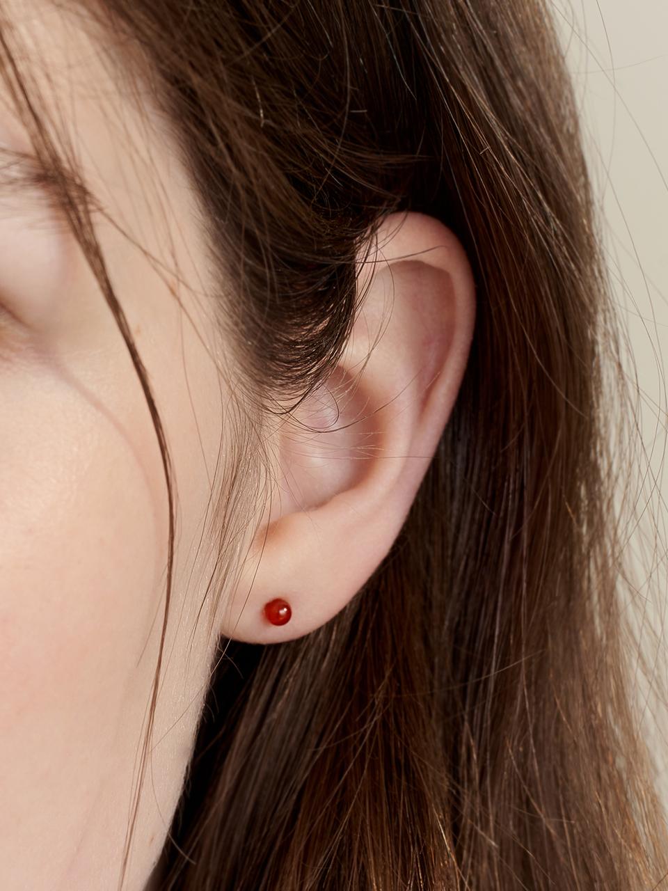 헤이 [천우희, 윤은혜, 트와이스 지효, 안지영, ITZY 예지 착용][sv925] red onyx earring