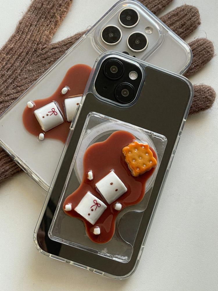 핫초코 마시멜로우 눈사람 아이폰맥세이프카드지갑 교통카드지갑