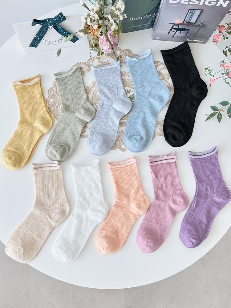 돌돌이 레이스 통풍 여자 여성 면 시스루양말 무압박 여름양말 샌들 양말 10컬러