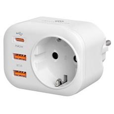 크리스탈클라우드 USB C타입 3포트 멀티 콘센트 1구 CC-303