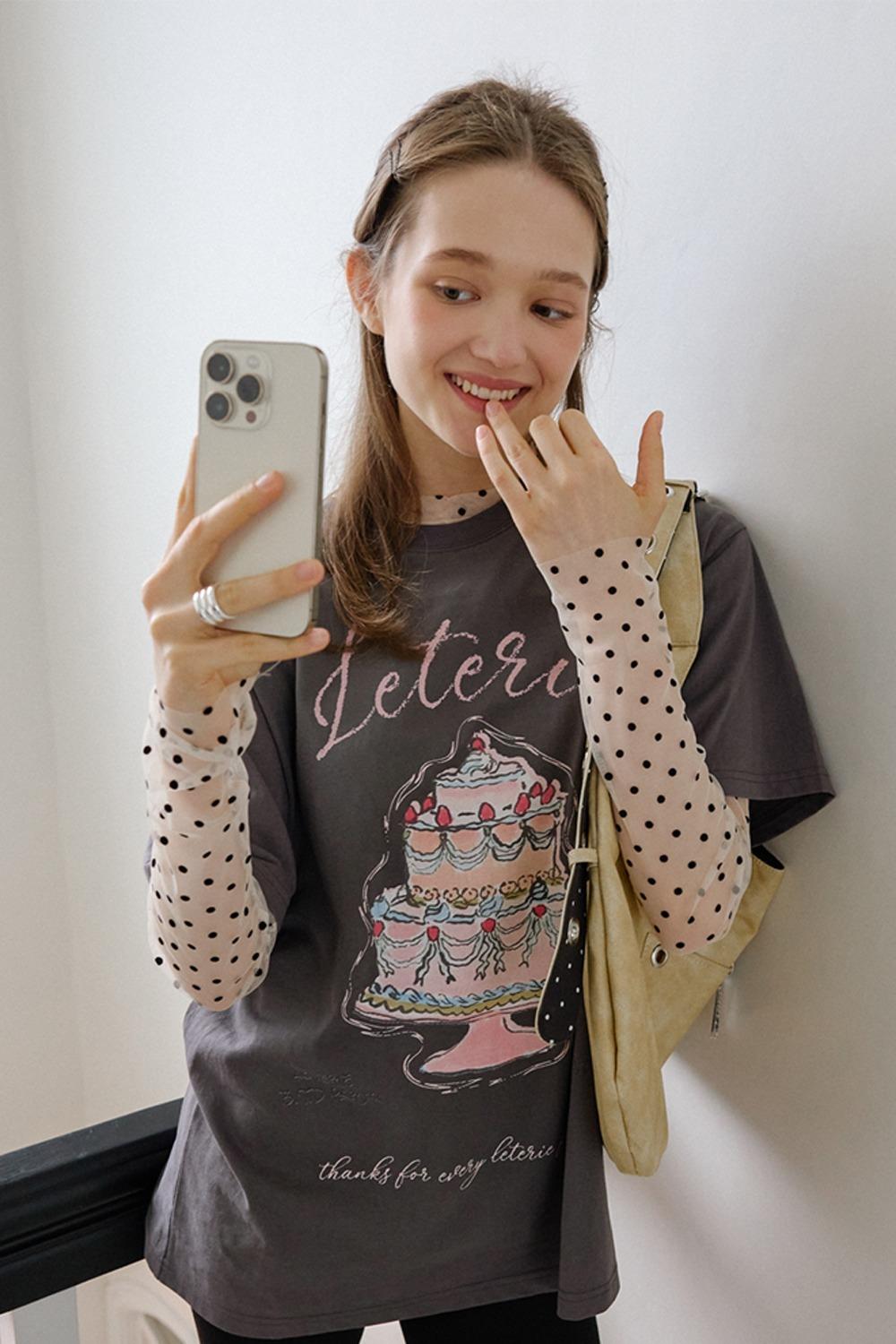 SWEET CAKE T-SHIRTS_CHARCOAL