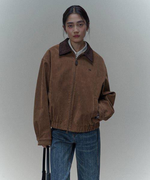 [Woman]버핑레더 클래식 블루종 자켓_Suede Brown