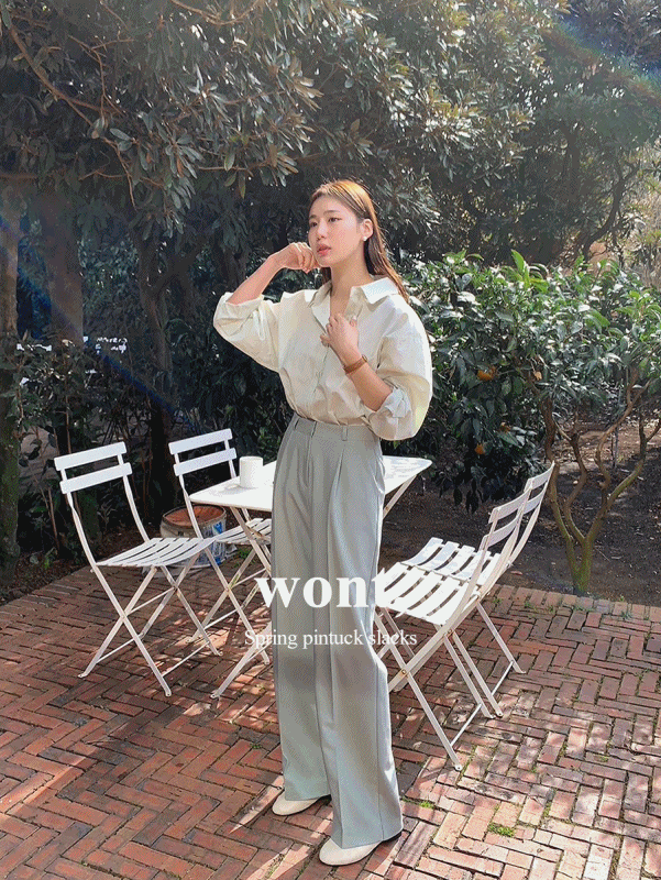 BEST,누적판매량 13만장🤍[WONT] 스프링 핀턱 슬랙스