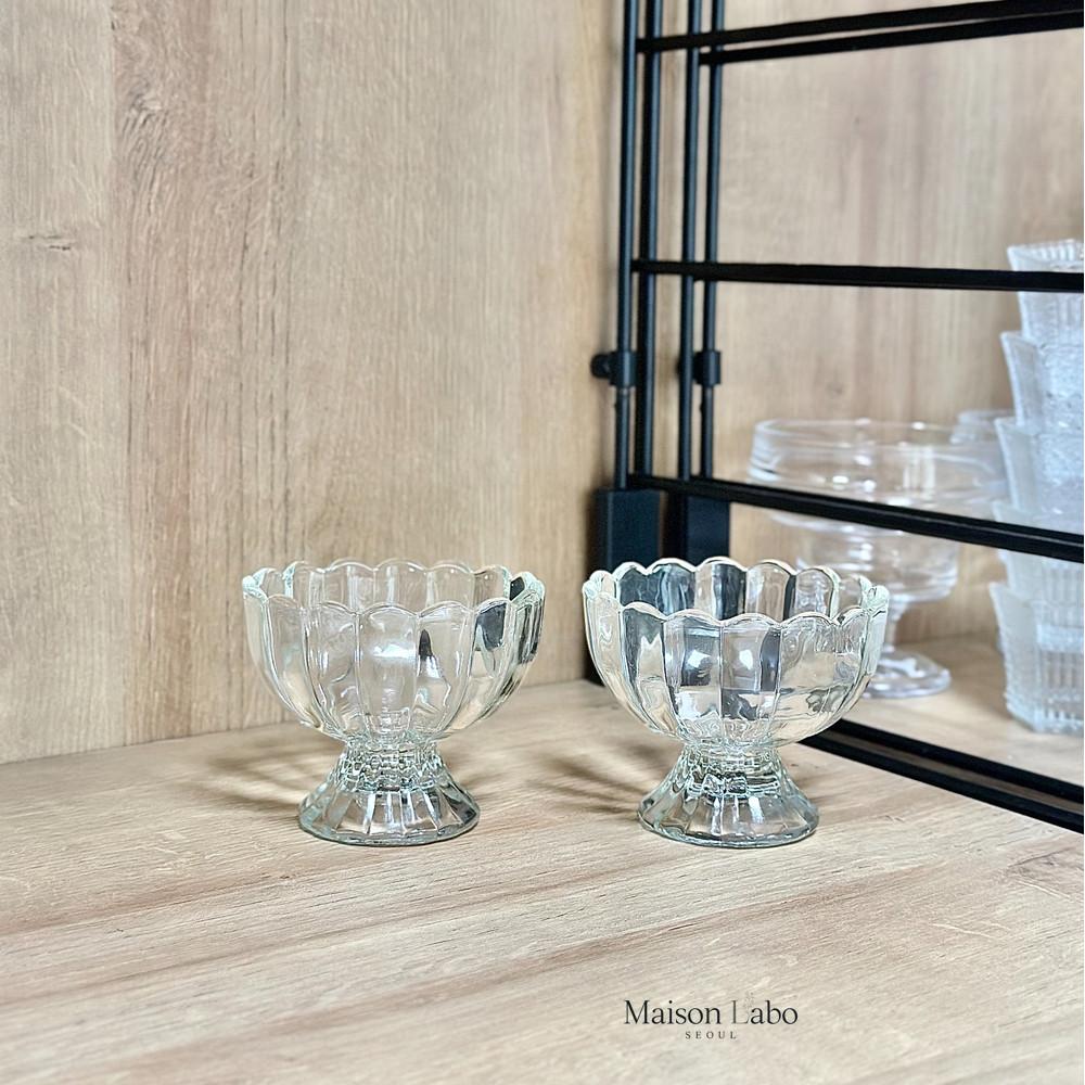 크라운 글라스 쿠프 아이스크림 잔 1P / 요거트잔 젤라또 아포카토