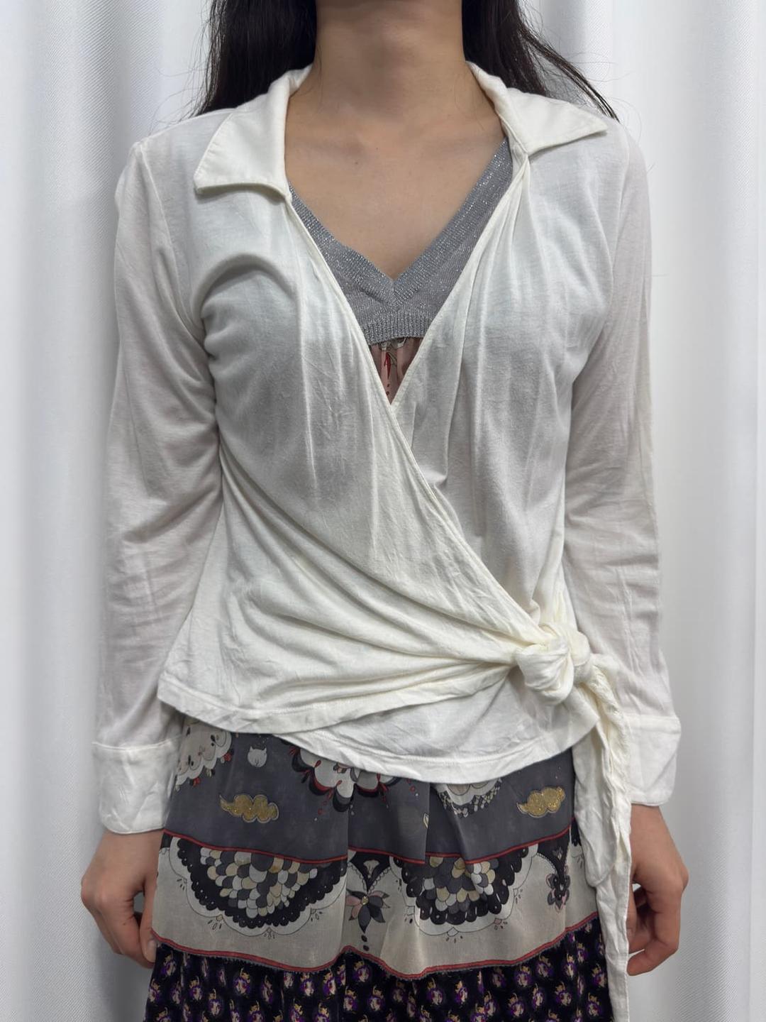 comme ca ism white wrap top | 후루츠패밀리