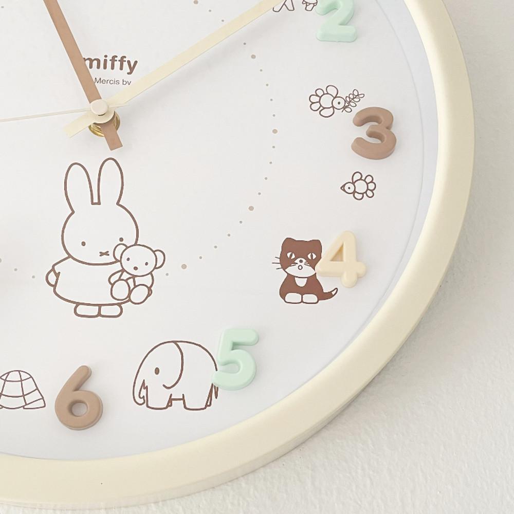 미피 miffy 베이지 무소음 벽시계