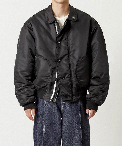 나일론 데크 봄버 자켓_블랙