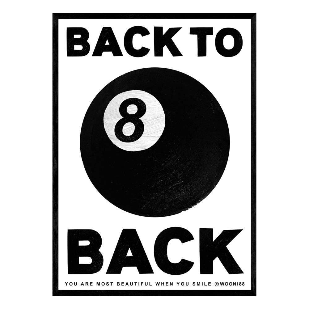 [A2포스터] 에잇볼 블랙 풍수 원룸 디자인 포스터 액자 미드센추리모던 카페 인테리어