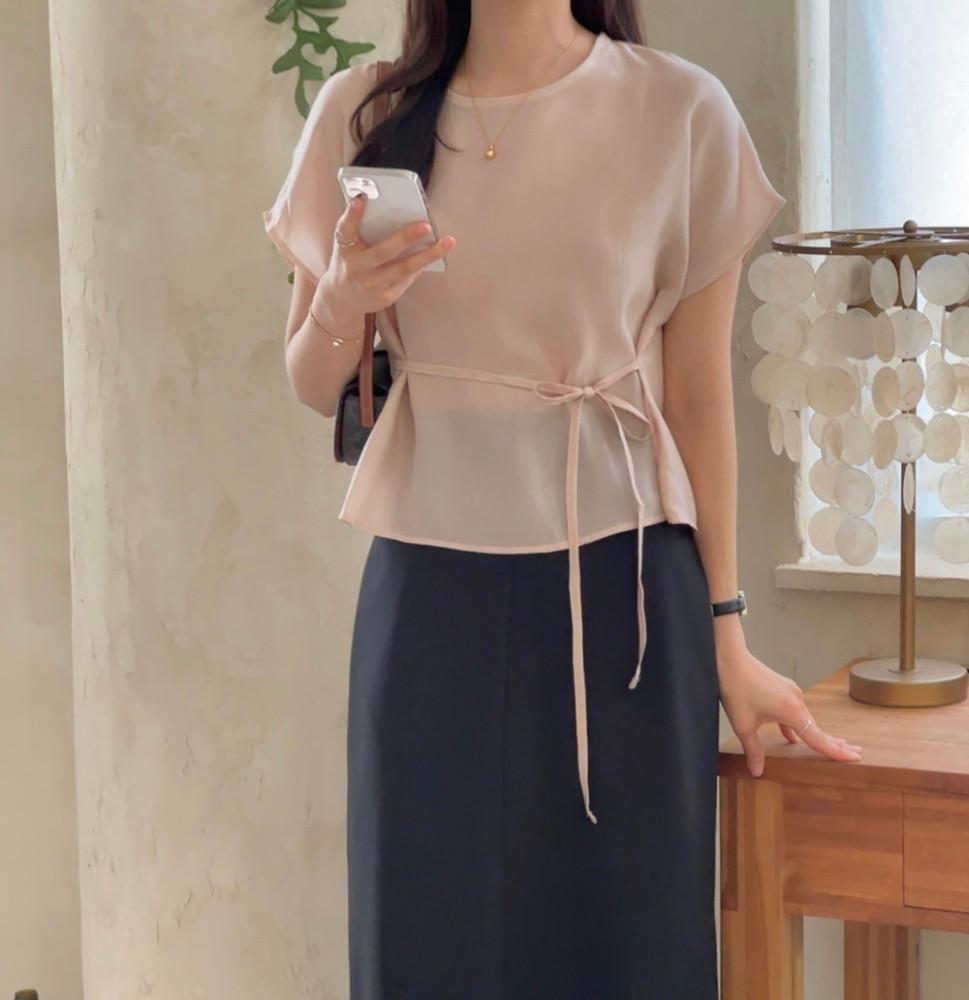 [최저마진]메리 리본 블라우스(2color)