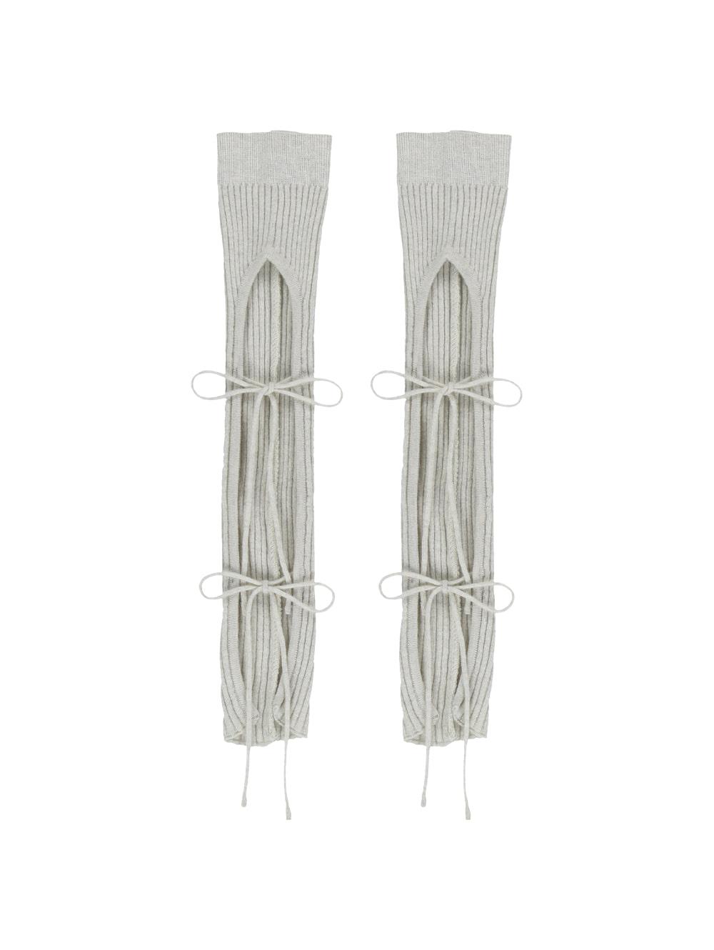RIBBON LEG WARMER [LIIGHT GREY]