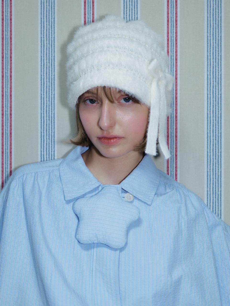 [12/19 예약배송]  MELLOW BOW BEANIE IN CREAM