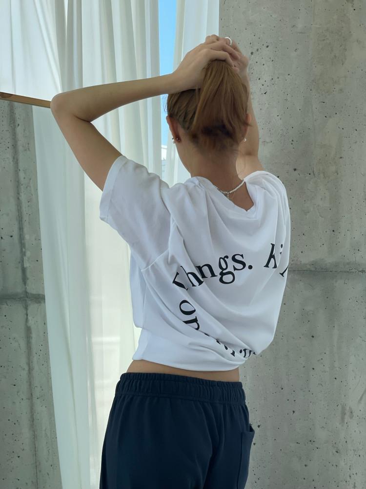 기본 레터링 면 티셔츠 유니섹스 데일리티셔츠