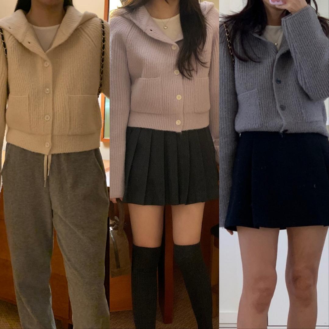 [당일] miel 미엘 후디 가디건 3color 오끄망