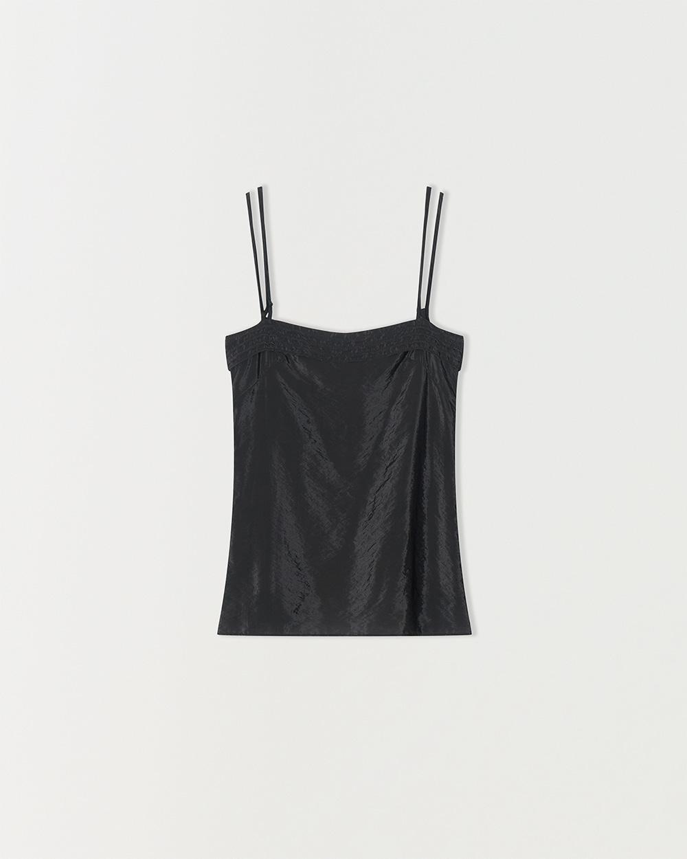 shine sleeveless blouse CHACOAL