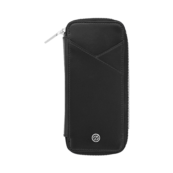 Line D black leather case for 3 pens - Luxury Accessories | S.T. Dupont