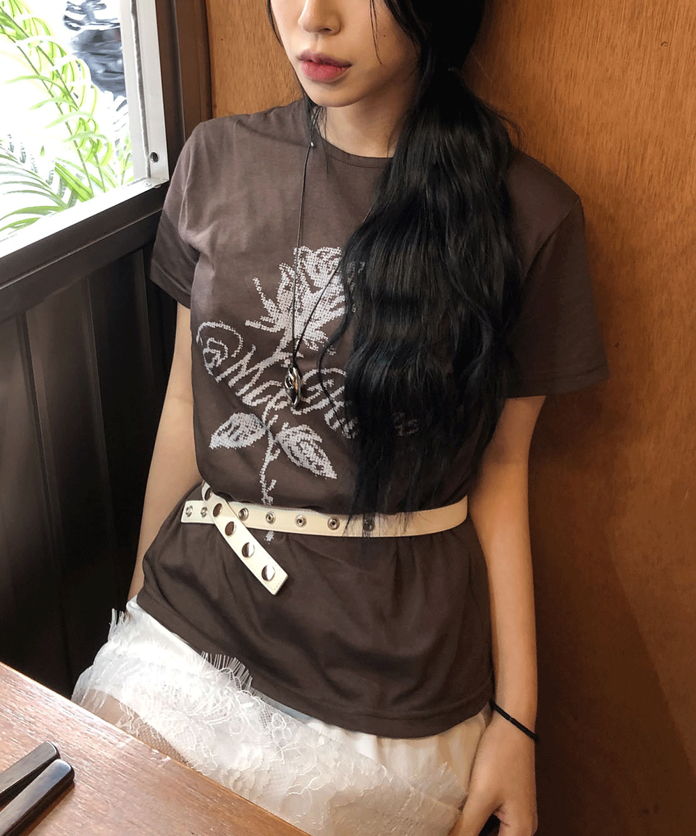Vintage Rose Print T-shirt