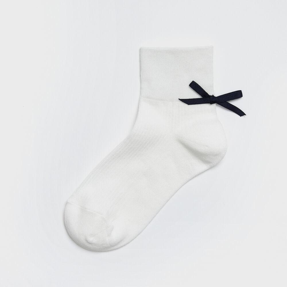 RIBBON GIRL rib short white