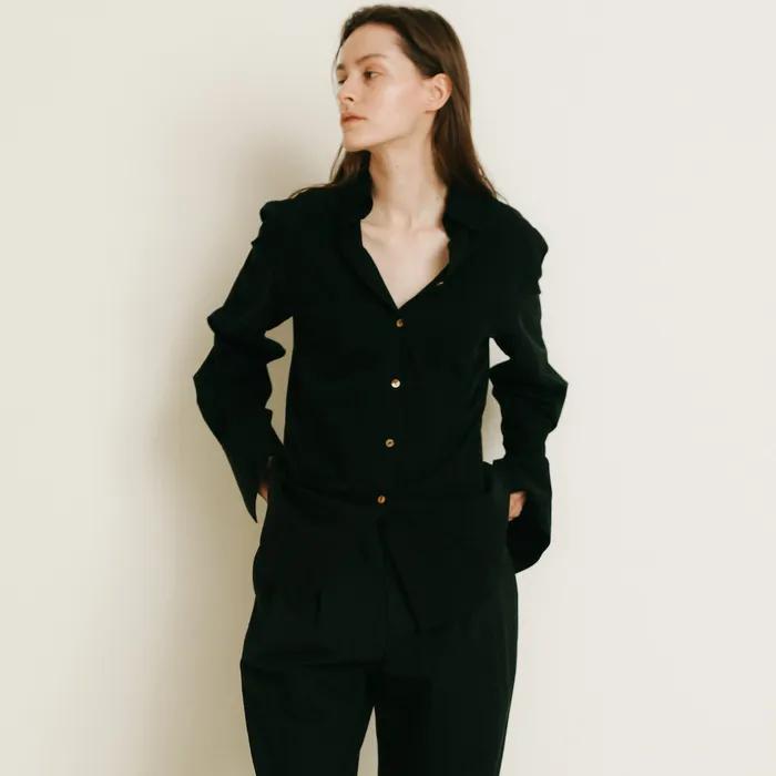 Wide Cuffs Shirt Black