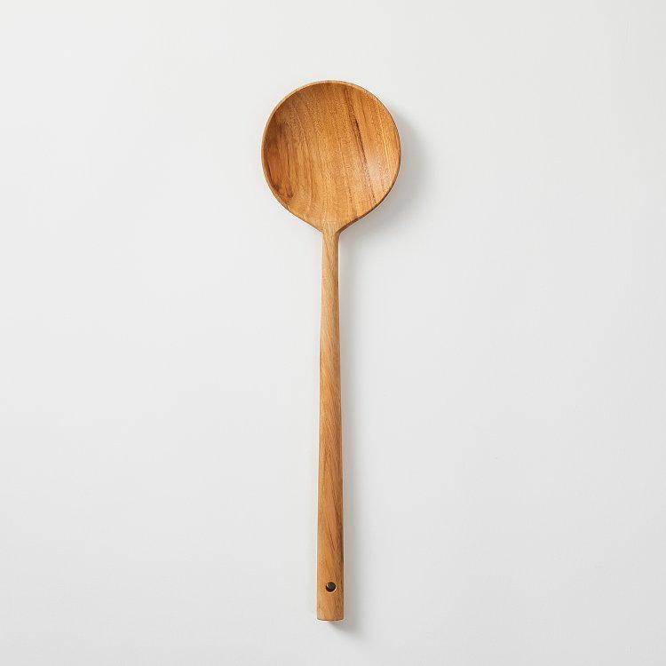 결이 고운 티크우드 원형 스푼_27CM