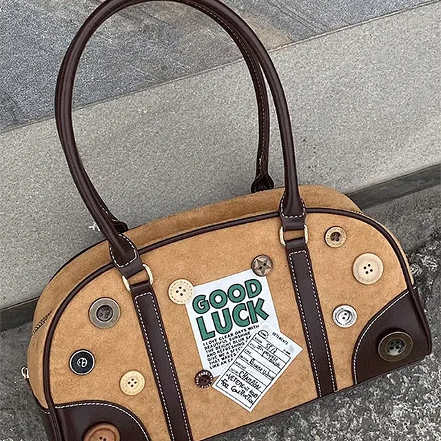 [🚀당일배송🚀] 버튼 브라우니 보부상가방 빈티지 숄더백