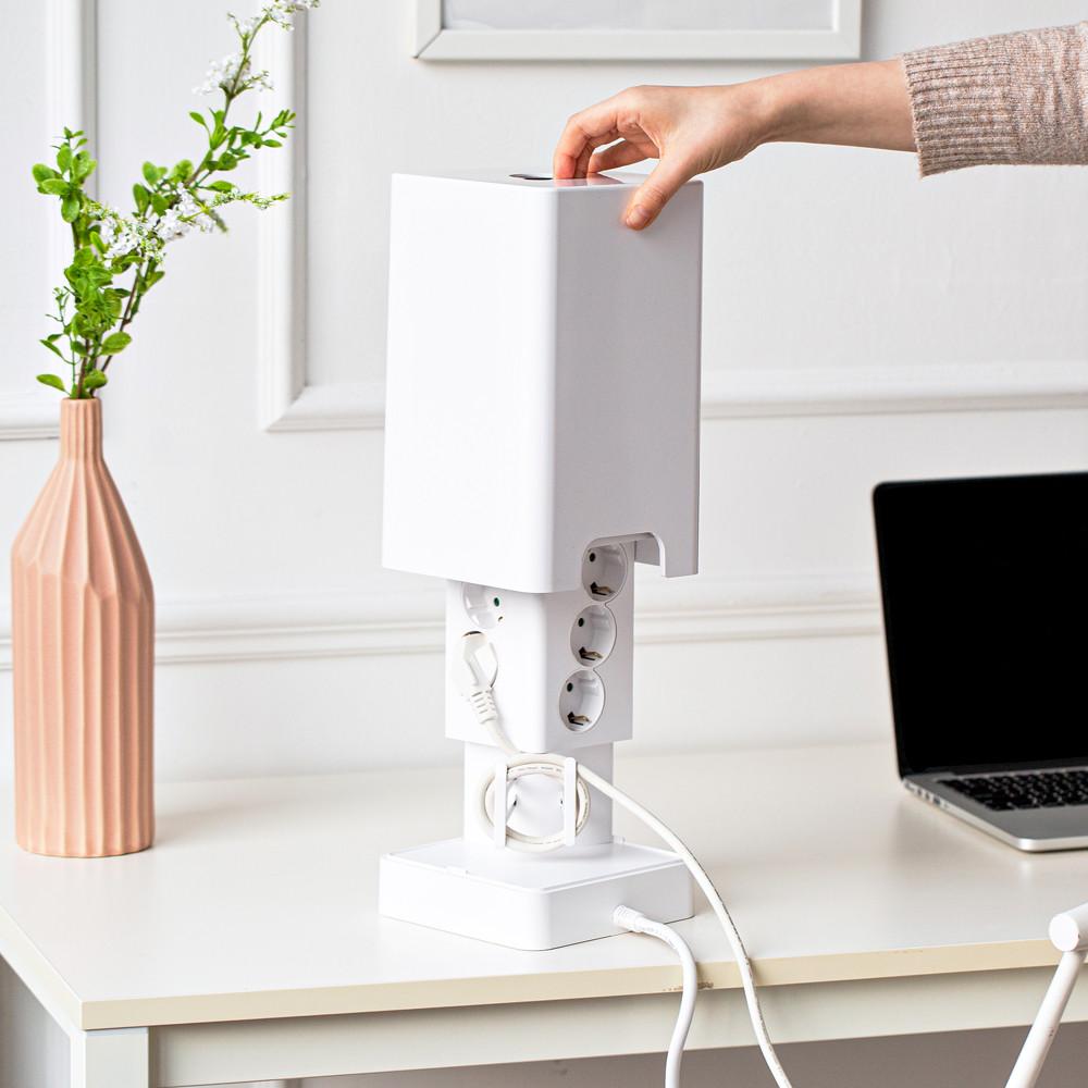 파워존 타워 멀티탭 5구 디자인 인테리어 USB 멀티콘센트