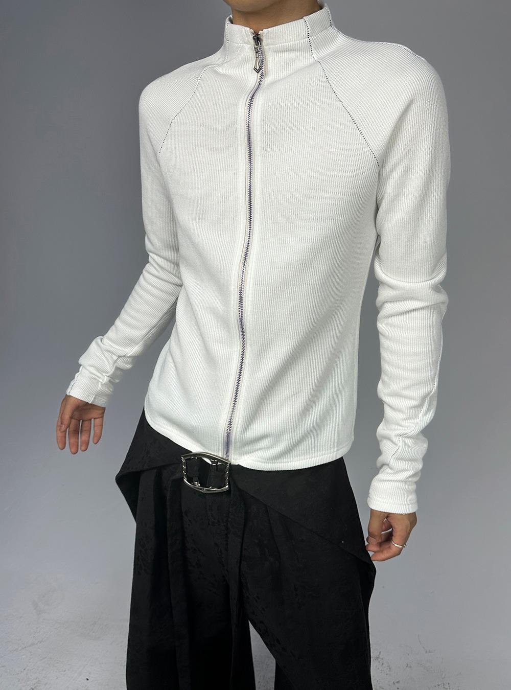 Minimal Seam Zip-Up Top (2color)