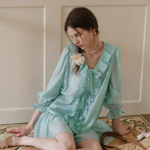 Cest_Seaside frill ribbon blouse