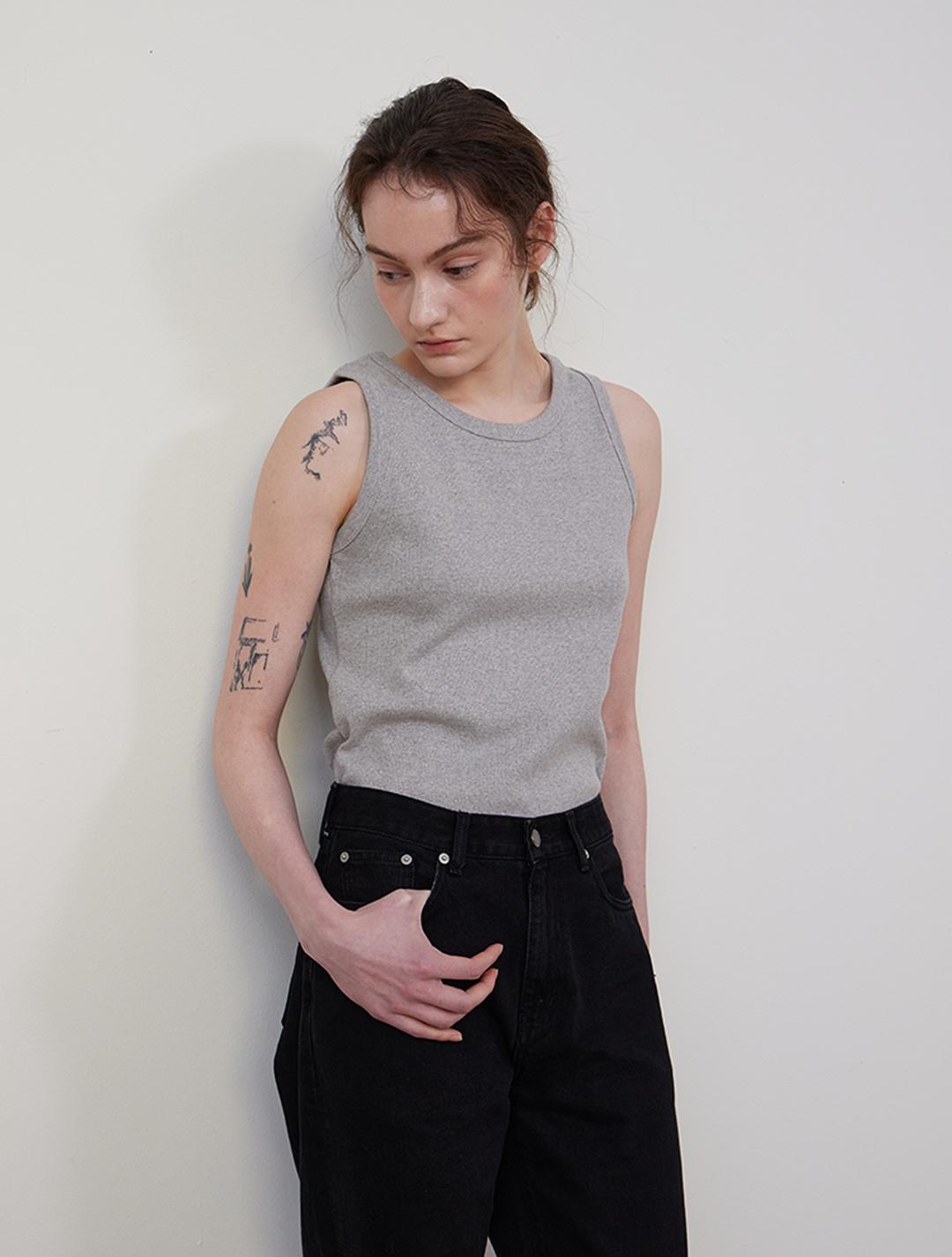 스텝어라운드 Span rib sleeveless_GREY